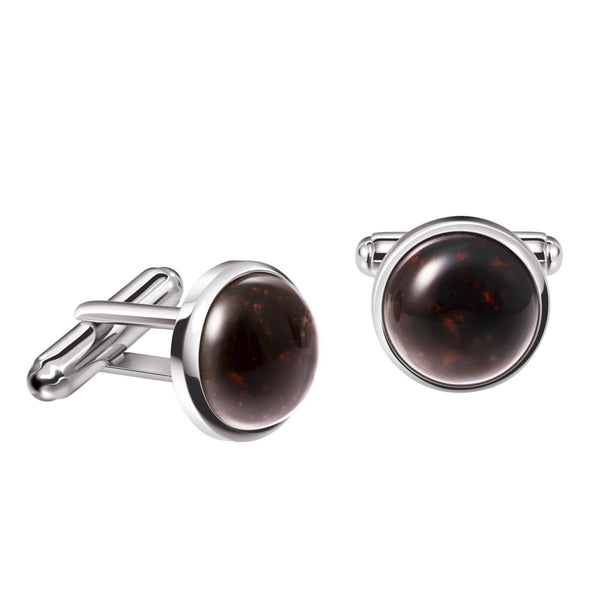 Natural Bloodstone Gemstone & Sterling Silver Cufflinks. - Franki Baker Jewellery