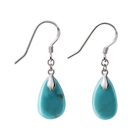 Natural Chinese Turquoise and 925 Sterling Silver Earrings - Franki Baker Jewellery