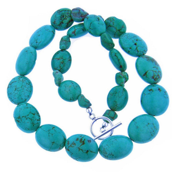 Natural Chunky Statement Turquoise and Sterling Silver Necklace - Franki Baker Jewellery