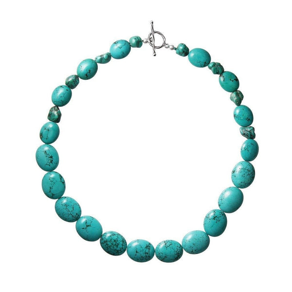 Natural Chunky Statement Turquoise and Sterling Silver Necklace - Franki Baker Jewellery