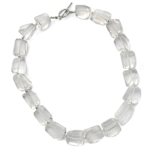 Natural Clear Rock Crystal and Sterling Silver Statement Necklace - Franki Baker Jewellery