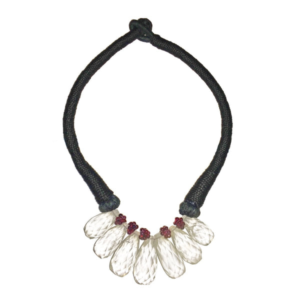 Natural Crystal & Garnet Gemstone Statement Choker Necklace - Franki Baker Jewellery