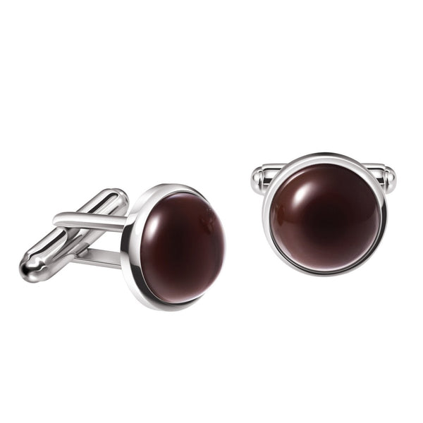 Natural Genuine Carnelian Gemstone & Sterling Silver Classic Cufflinks. - Franki Baker Jewellery