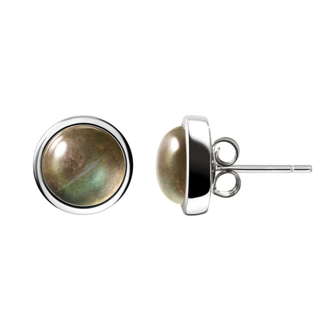 Natural Labradorite Gemstone & Sterling Silver Stud Earrings. - Franki Baker Jewellery
