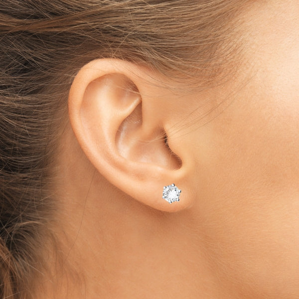 Natural White Topaz Stud Earrings