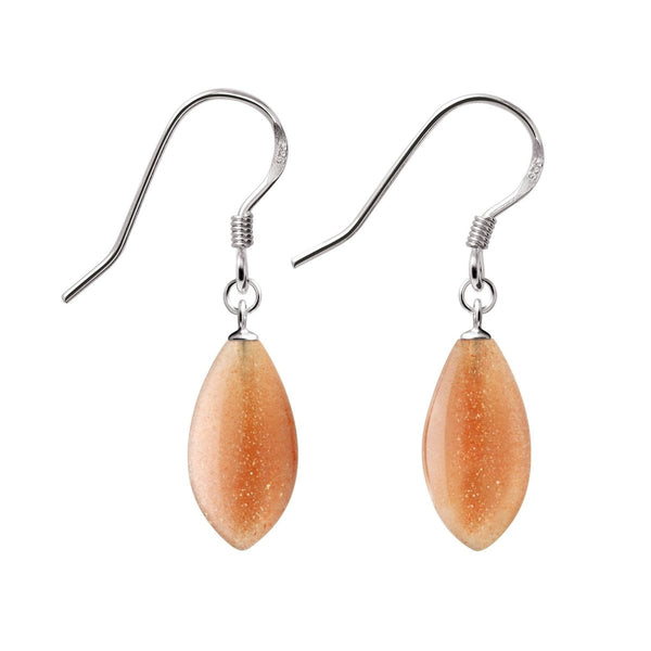 Orange Goldsand Sunstone Silver Earrings - Franki Baker Jewellery