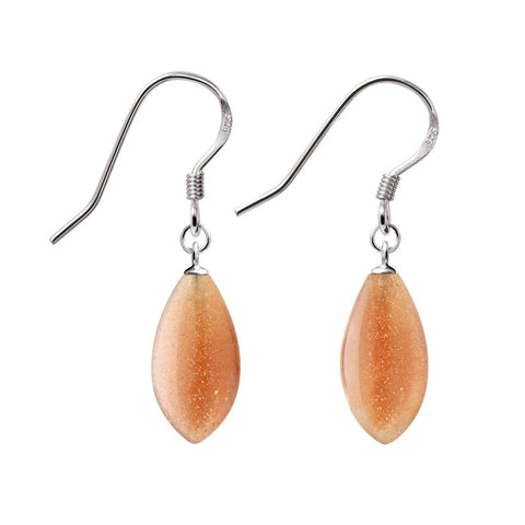 Orange Goldsand Sunstone Silver Earrings - Franki Baker Jewellery