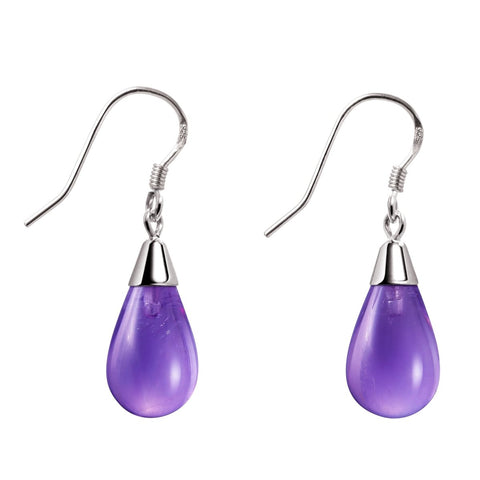 Pear Drop Amethysts and Sterling Silver Earrings - Franki Baker Jewellery
