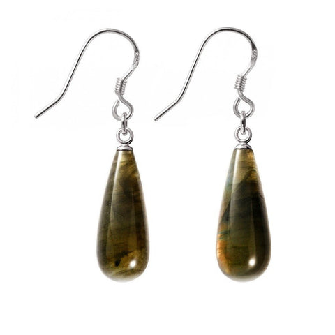 Pear Drop Labradorite and Sterling Silver Earrings - Franki Baker Jewellery