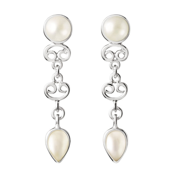Pearl and Sterling Silver Stud/ Drop Earrings - Franki Baker Jewellery