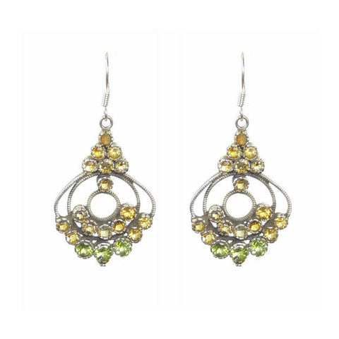 Peridot and Citrine Sterling Silver Chandelier Earrings - Franki Baker Jewellery