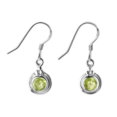 Peridot Gemstones & 925 Sterling Silver Delicate Light Weight Drop Earrings. - Franki Baker Jewellery