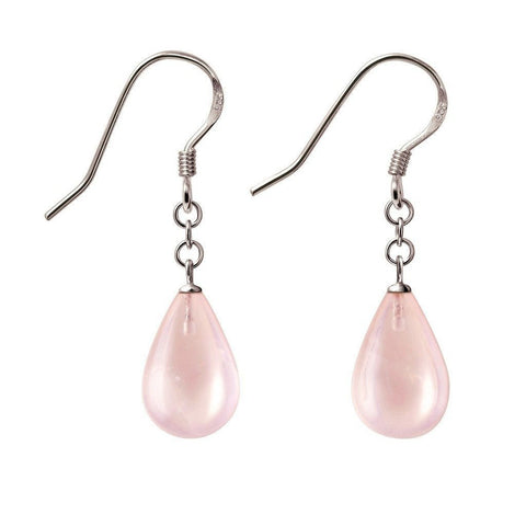 Pink Rose Quartz Gemstone and Sterling Silver Drop Earrings - Franki Baker Jewellery