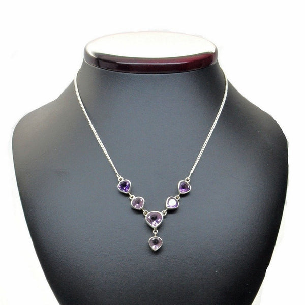 Pretty Amethyst and Sterling Silver Chain Necklace - Franki Baker Jewellery