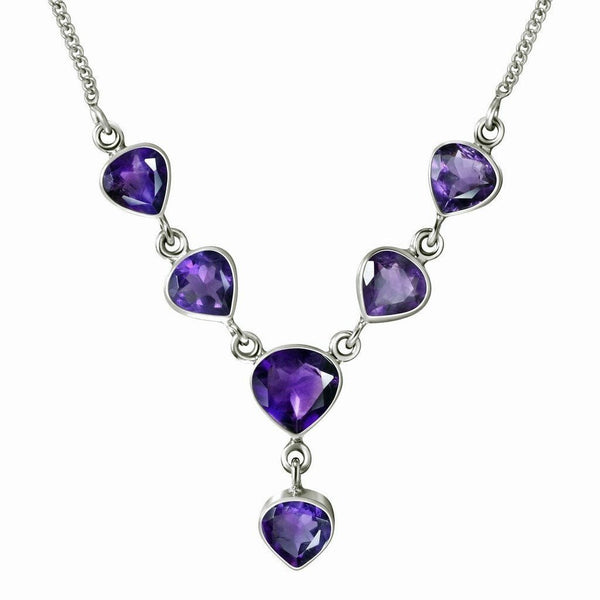 Pretty Amethyst and Sterling Silver Chain Necklace - Franki Baker Jewellery