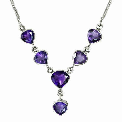 Pretty Amethyst and Sterling Silver Chain Necklace - Franki Baker Jewellery