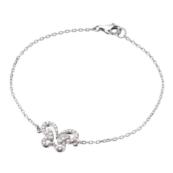 Pretty Butterfly of Faceted Crystals on Sterling Silver Bracelet - Franki Baker Jewellery