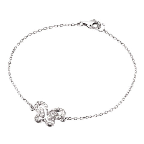 Pretty Butterfly of Faceted Crystals on Sterling Silver Bracelet - Franki Baker Jewellery