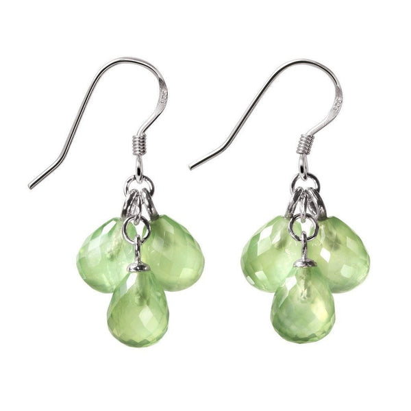 Pretty Green Prehnite and Sterling Silver Pear Drop Earrings - Franki Baker Jewellery