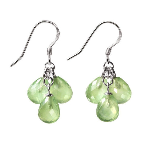 Pretty Green Prehnite and Sterling Silver Pear Drop Earrings - Franki Baker Jewellery