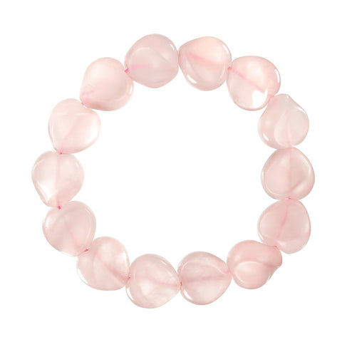 Pretty Pink Rose Quartz Heart Shaped Bracelet. One Size - Franki Baker Jewellery
