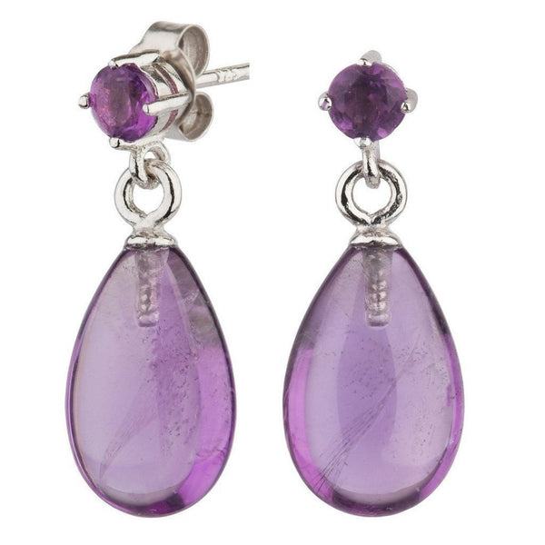 Pretty Purple Amethyst Drop Earrings on Sterling Silver - Franki Baker Jewellery
