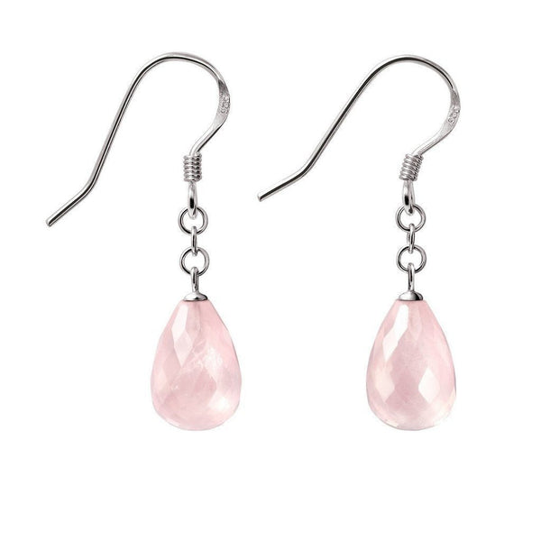 Pretty Rose Quartz and Sterling Silver Drop Earring - Franki Baker Jewellery