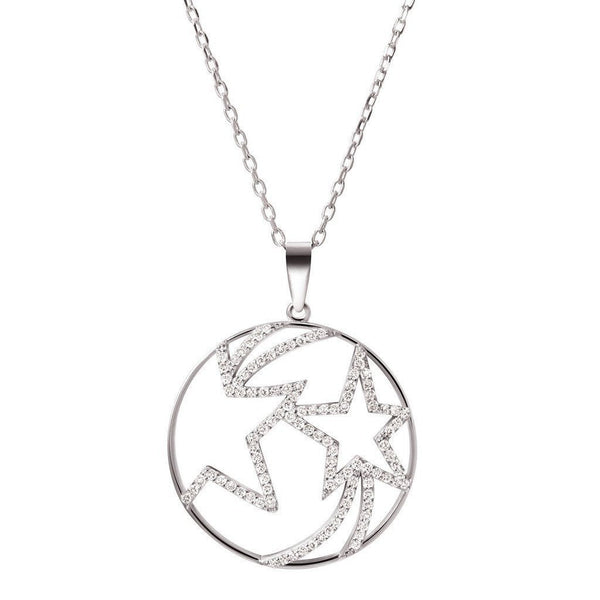 Pretty Sterling Silver and Crystals Star Burst Pendant on Silver Chain - Franki Baker Jewellery