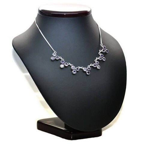 Purple Amethyst Gemstone and Sterling Silver Necklace - Franki Baker Jewellery