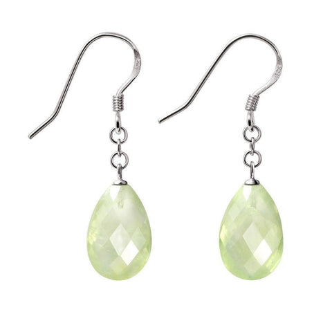 Rare Light Green Prehnite Gemstone and Sterling Silver Earrings - Franki Baker Jewellery
