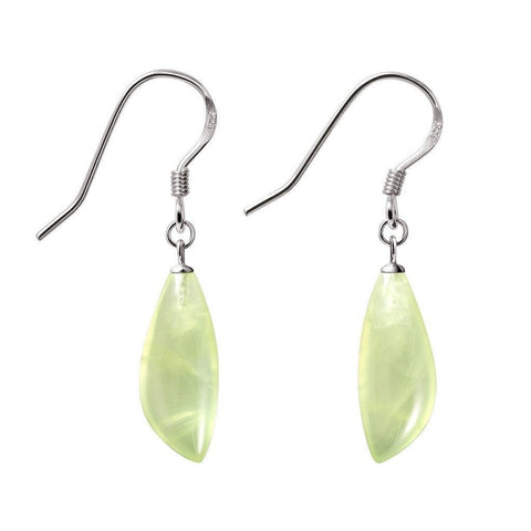 Rare Spring Green Prehnite and Sterling Silver Earrings - Franki Baker Jewellery