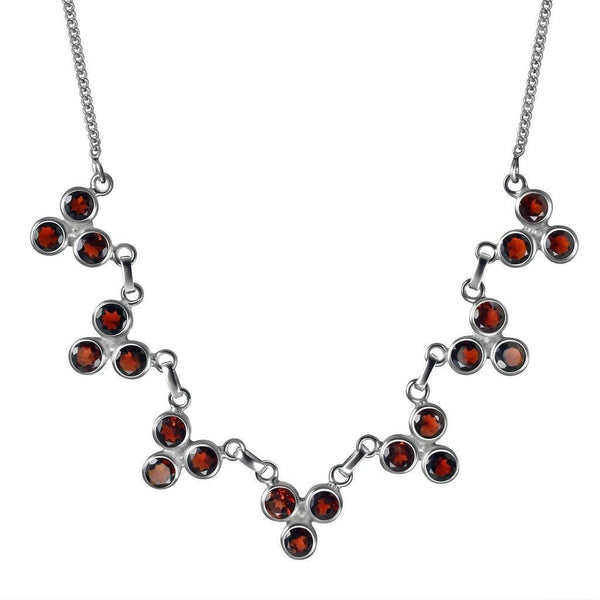 Red Garnet Gemstone and Sterling Silver Necklace - Franki Baker Jewellery