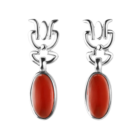 Red Onyx and Sterling Silver Earrings - Franki Baker Jewellery