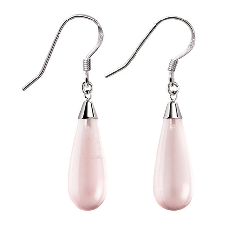 Rose Quartz and Sterling Silver Drop Earrings - Franki Baker Jewellery