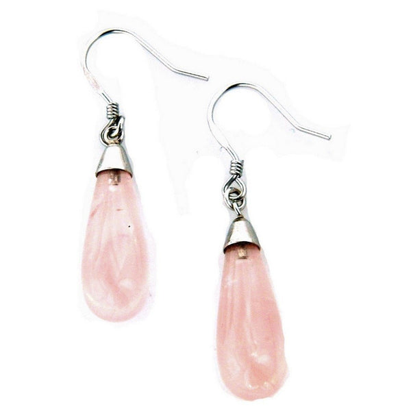 Rose Quartz and Sterling Silver Drop Earrings - Franki Baker Jewellery