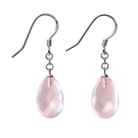 Rose Quartz and Sterling Silver Drop Earrings - Franki Baker Jewellery