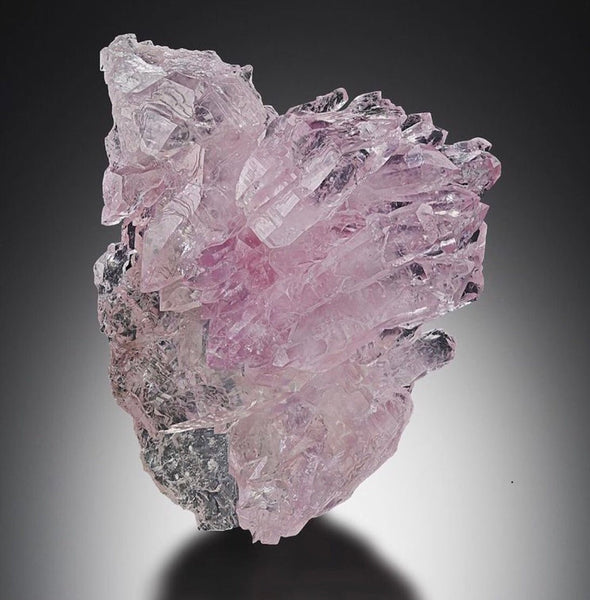 Rose Quartz & Sterling Silver Double Point Pendant Necklace. Chain length: 50 cm