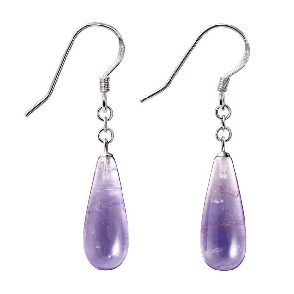 Simple Pretty Purple Amethyst and Sterling Silver Drop Earrings - Franki Baker Jewellery