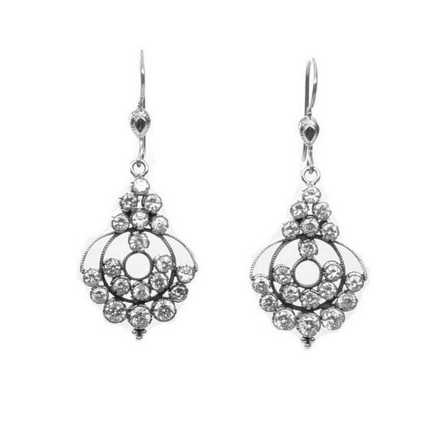 Simulated Diamond and Silver Chandelier Earrings - Franki Baker Jewellery
