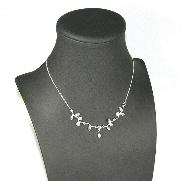 Simulated Diamond Cubic Zirconia and Sterling Silver Chain Necklace - Franki Baker Jewellery