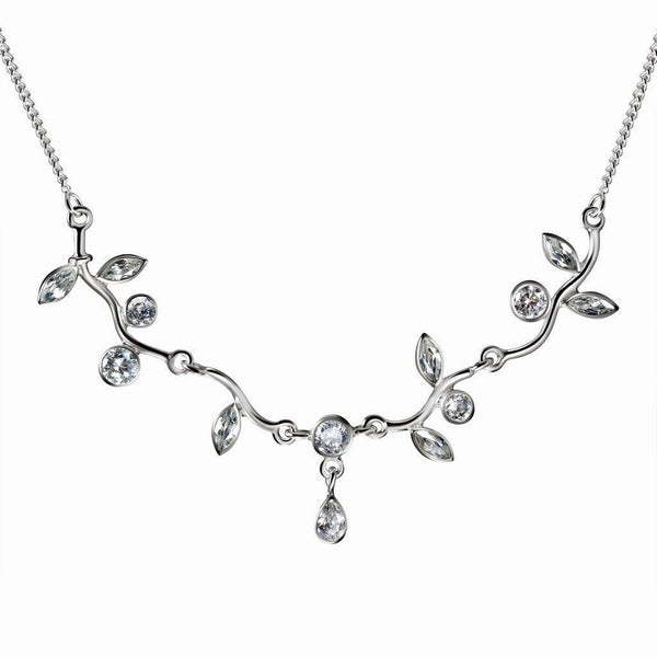 Simulated Diamond Cubic Zirconia and Sterling Silver Chain Necklace - Franki Baker Jewellery