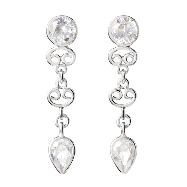 Simulated Diamond Cubic Zirconia Silver Earrings - Franki Baker Jewellery
