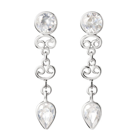 Simulated Diamond Cubic Zirconia Silver Earrings - Franki Baker Jewellery