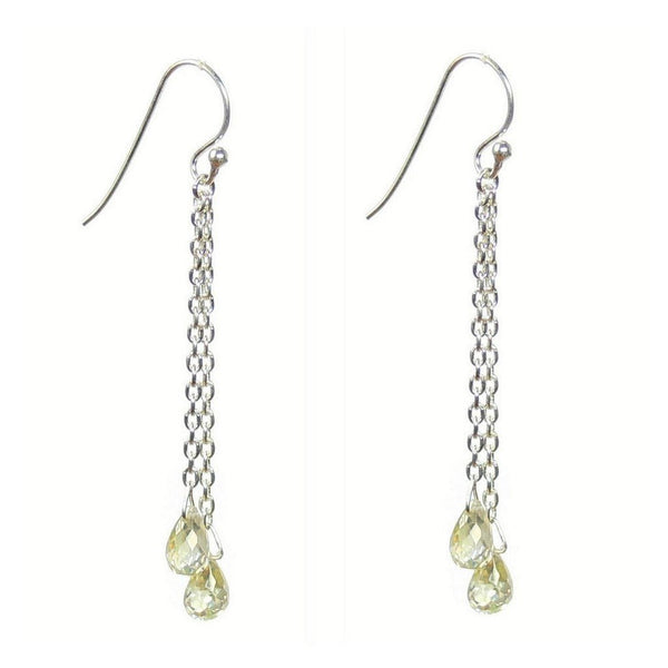 Simulated Diamond Cubic Zirconia Sterling Silver Drop Earrings - Franki Baker Jewellery