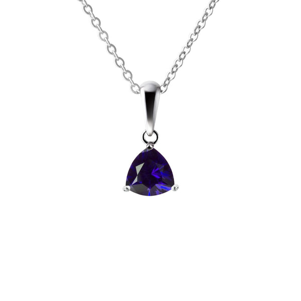 Blue Iolite Trillion Pendant Necklace