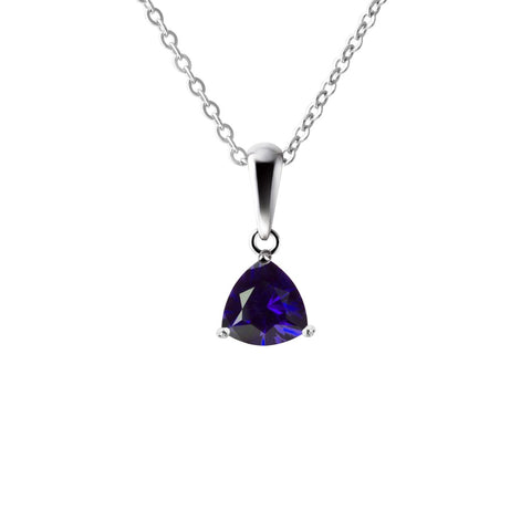 Blue Iolite Trillion Pendant Necklace