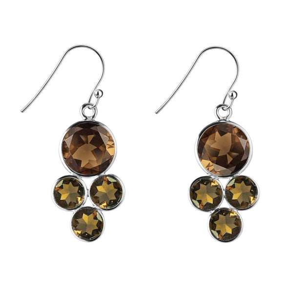 Smoky Quartz and Silver Drop Earrings - Franki Baker Jewellery