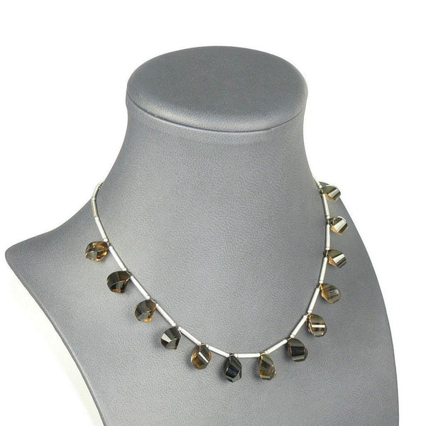 Spiral Faceted Smoky Topaz and Sterling Silver Necklace - Franki Baker Jewellery