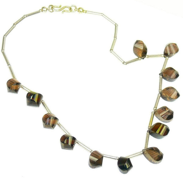 Spiral Faceted Smoky Topaz and Sterling Silver Necklace - Franki Baker Jewellery