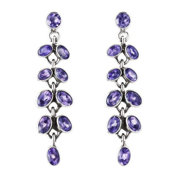Statement Amethyst and Sterling Silver Dangle Earrings - Franki Baker Jewellery
